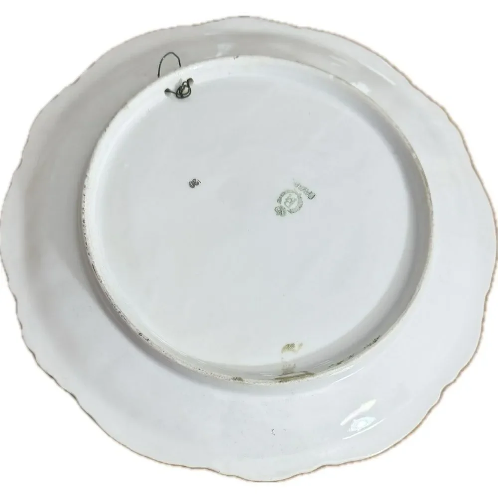 Antique Moschendorf Bavaria Grouse Plate with Floral & Gold‎ Accents
